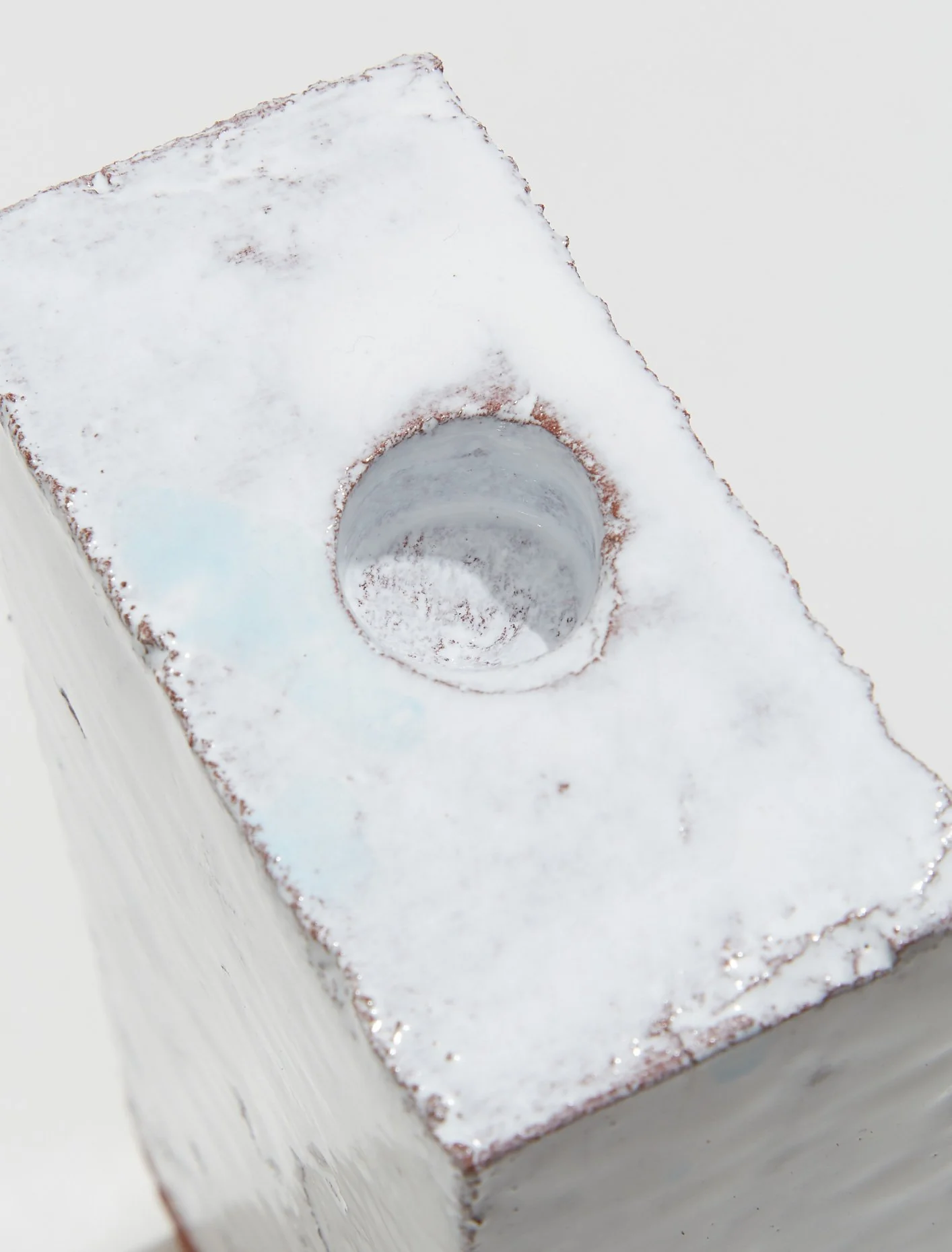 A Single Brick Candle Holder in White - Image 3