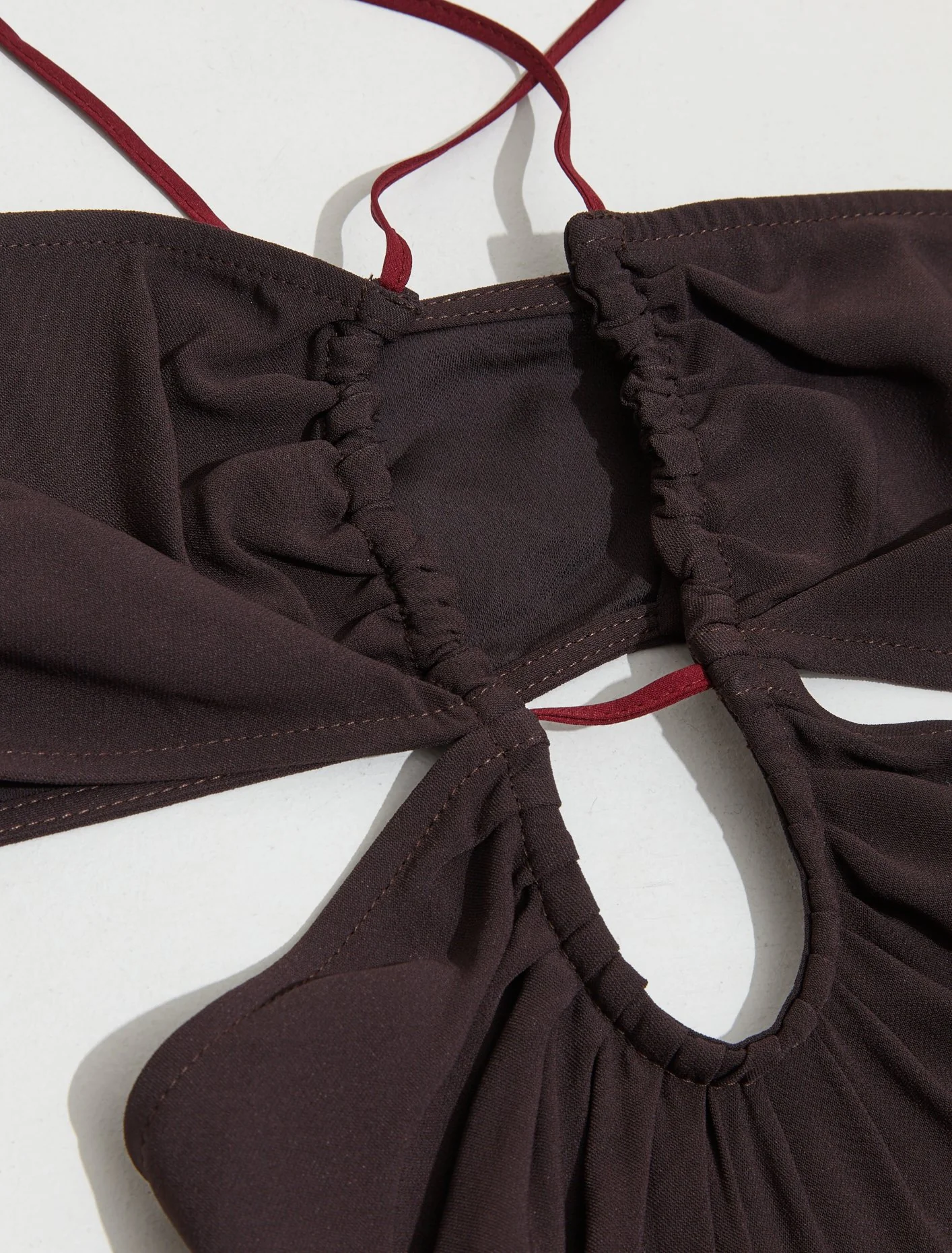 Front Key-Hole Floor Length Dress in Chocolate - Image 2