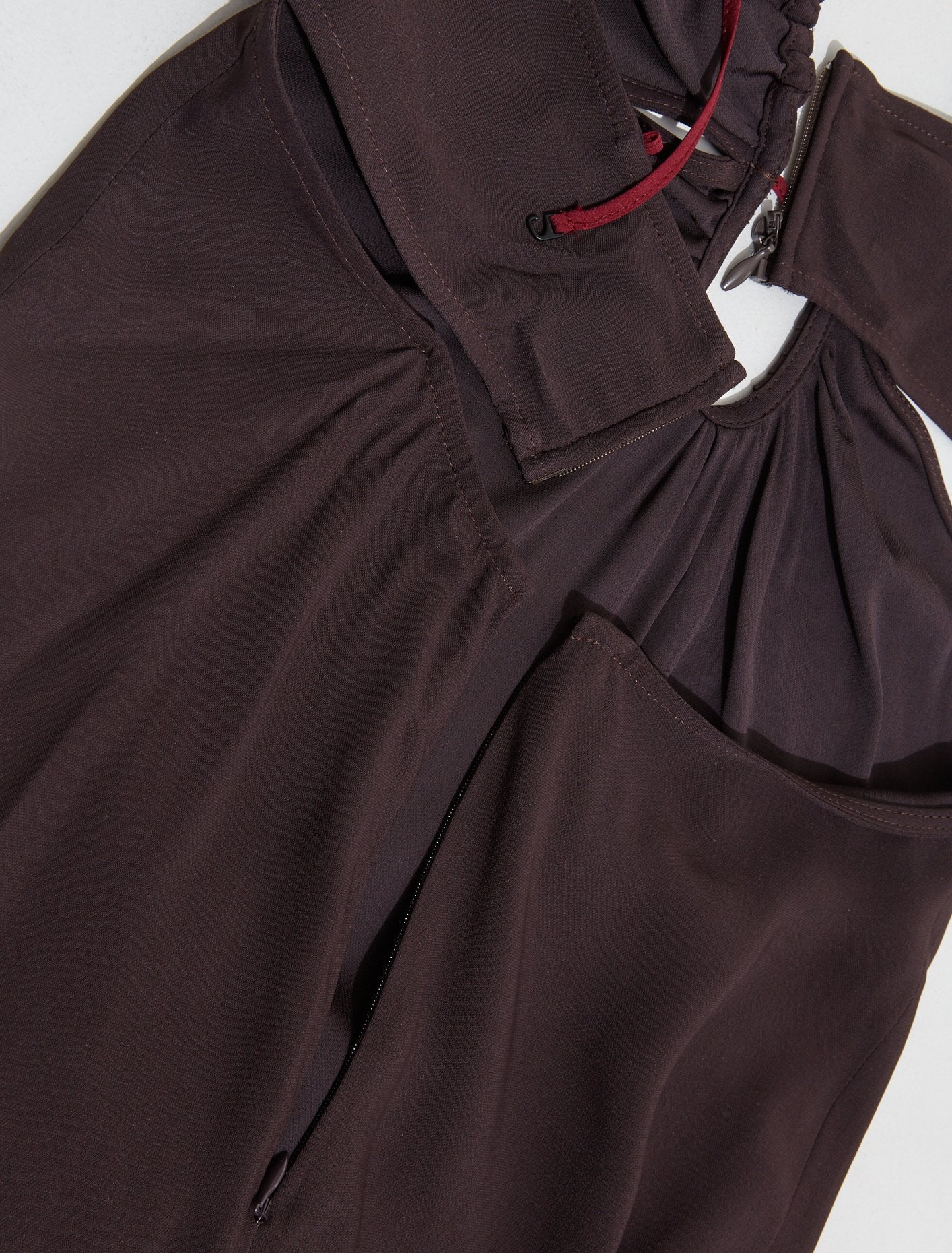 Front Key-Hole Floor Length Dress in Chocolate - Image 3