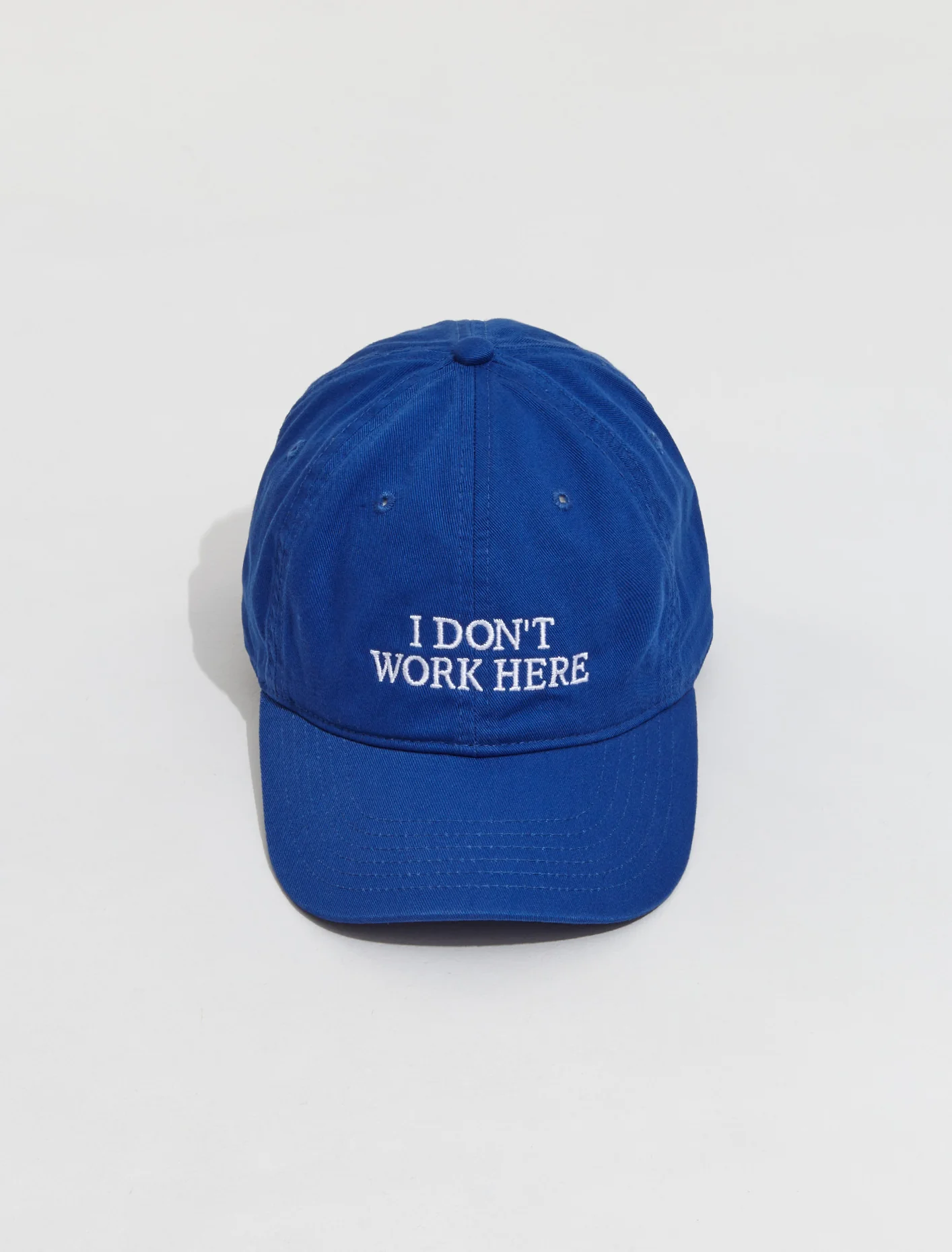 I Don't Work Here Cap in Blue and White - Image 2