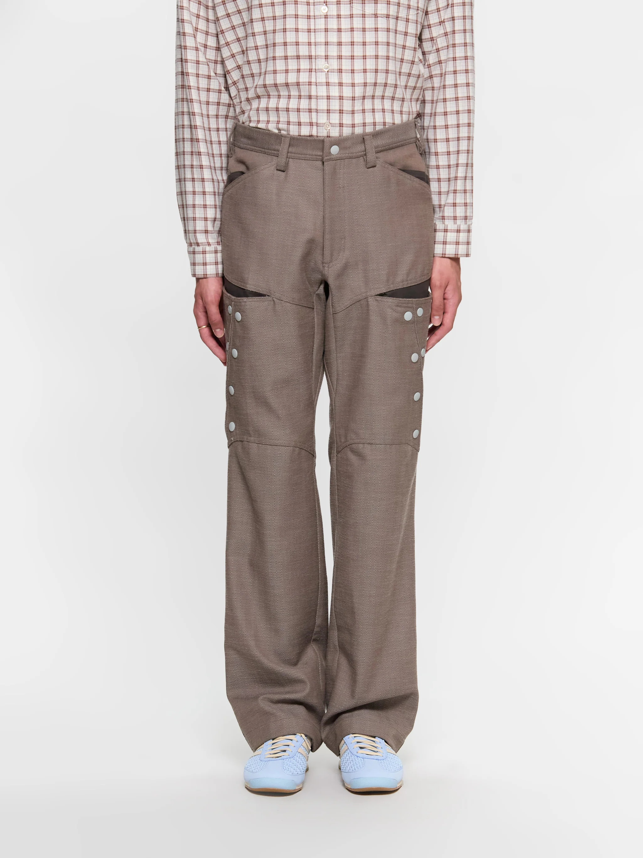 Inex Snap Trousers in Brown Oak & Java Brown - Image 2