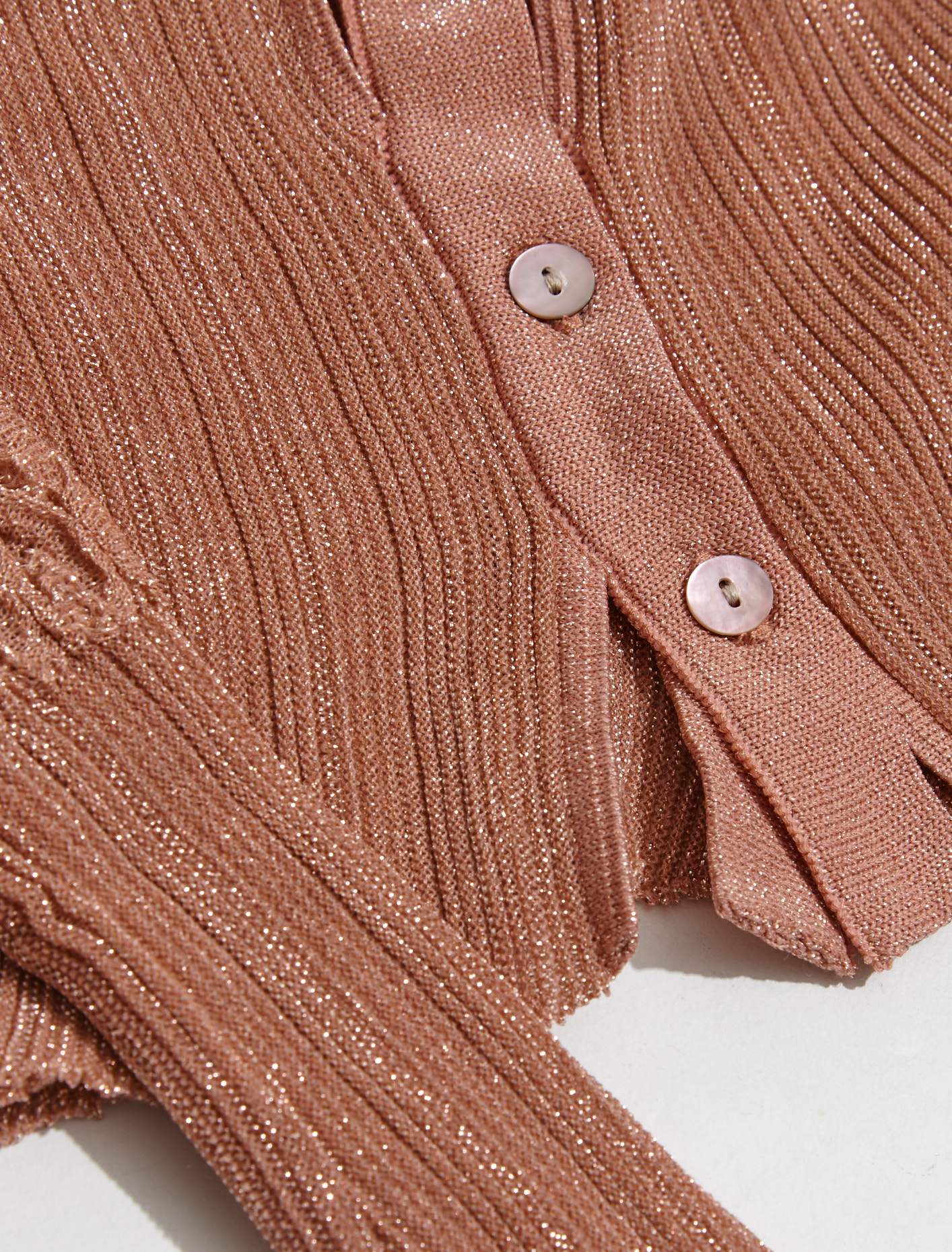 Knitted Glitter Cardigan in Baby Pink - Image 3