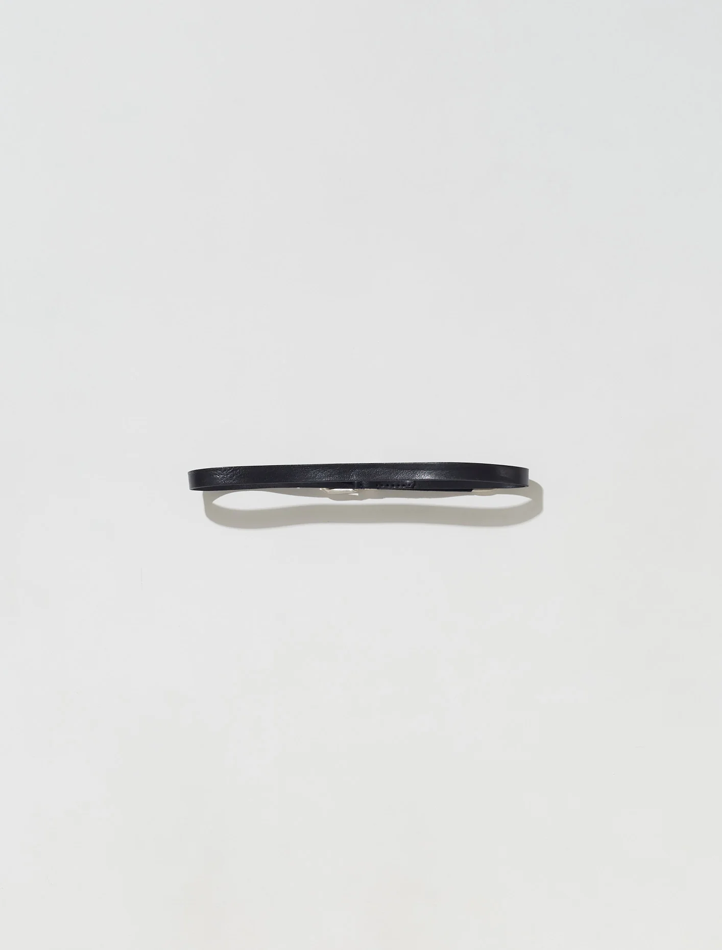 Leather Belt 2 cm in Black - Image 3