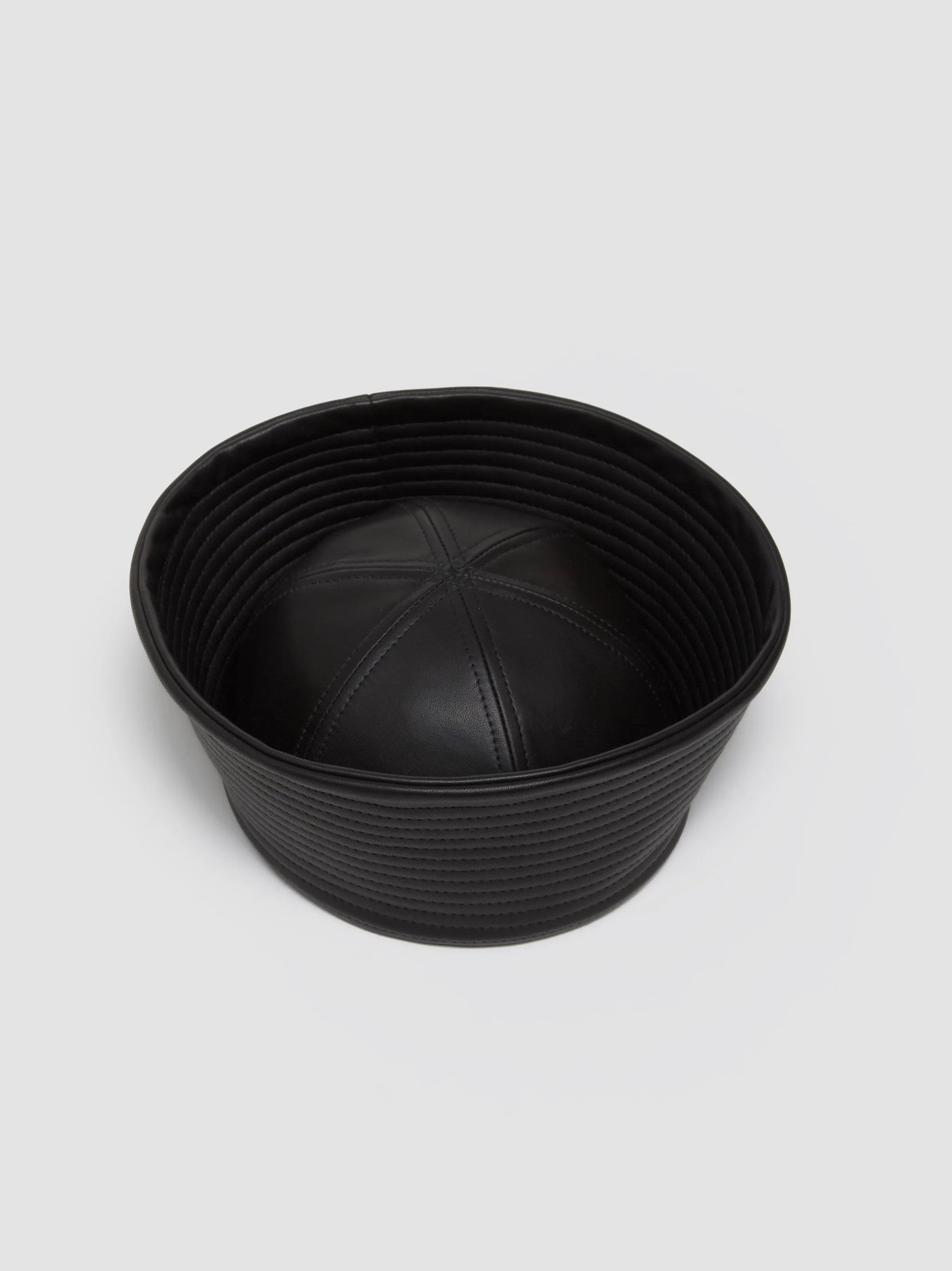Leather Sailor Hat in Black - Image 2