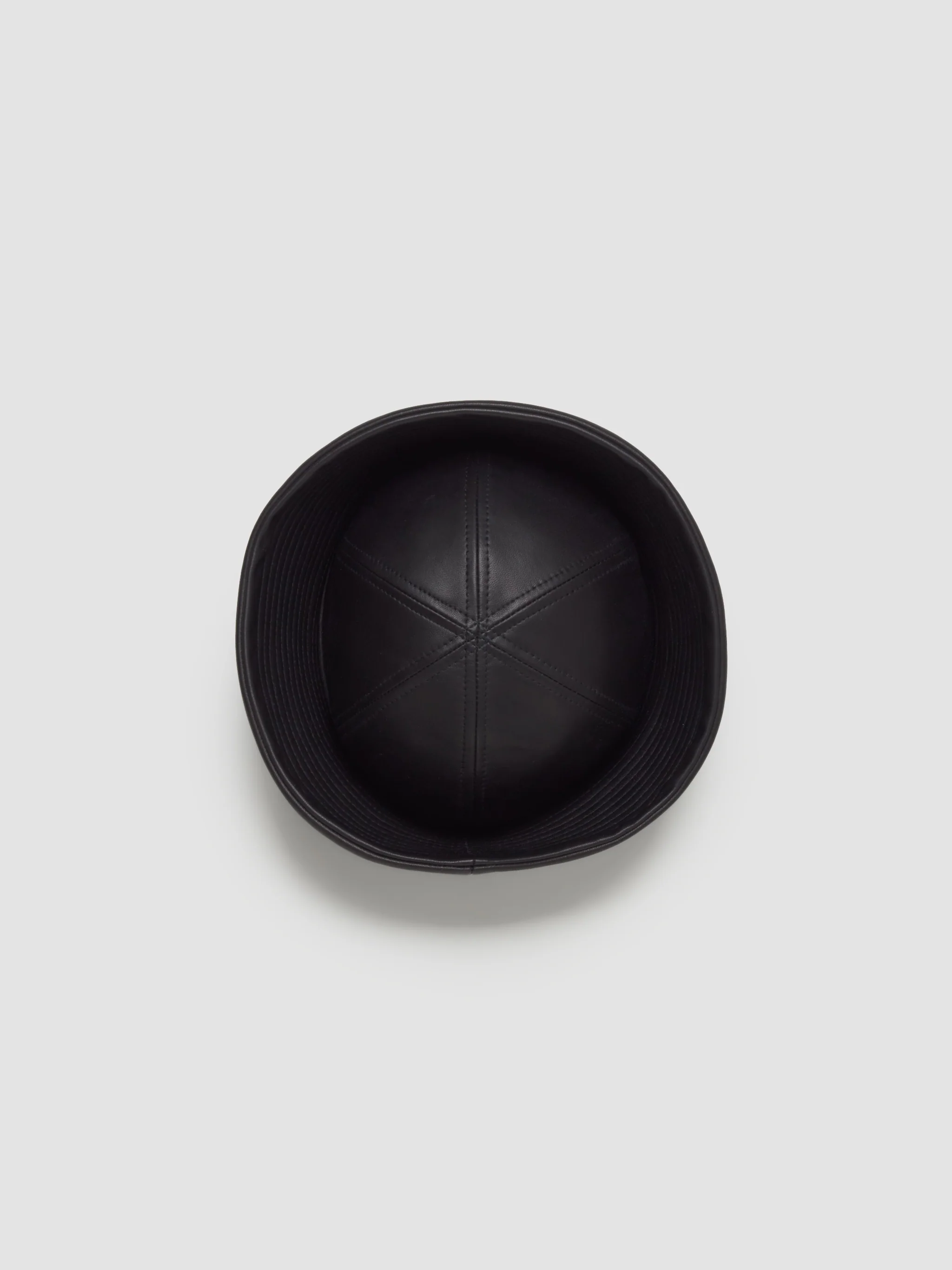 Leather Sailor Hat in Black - Image 3