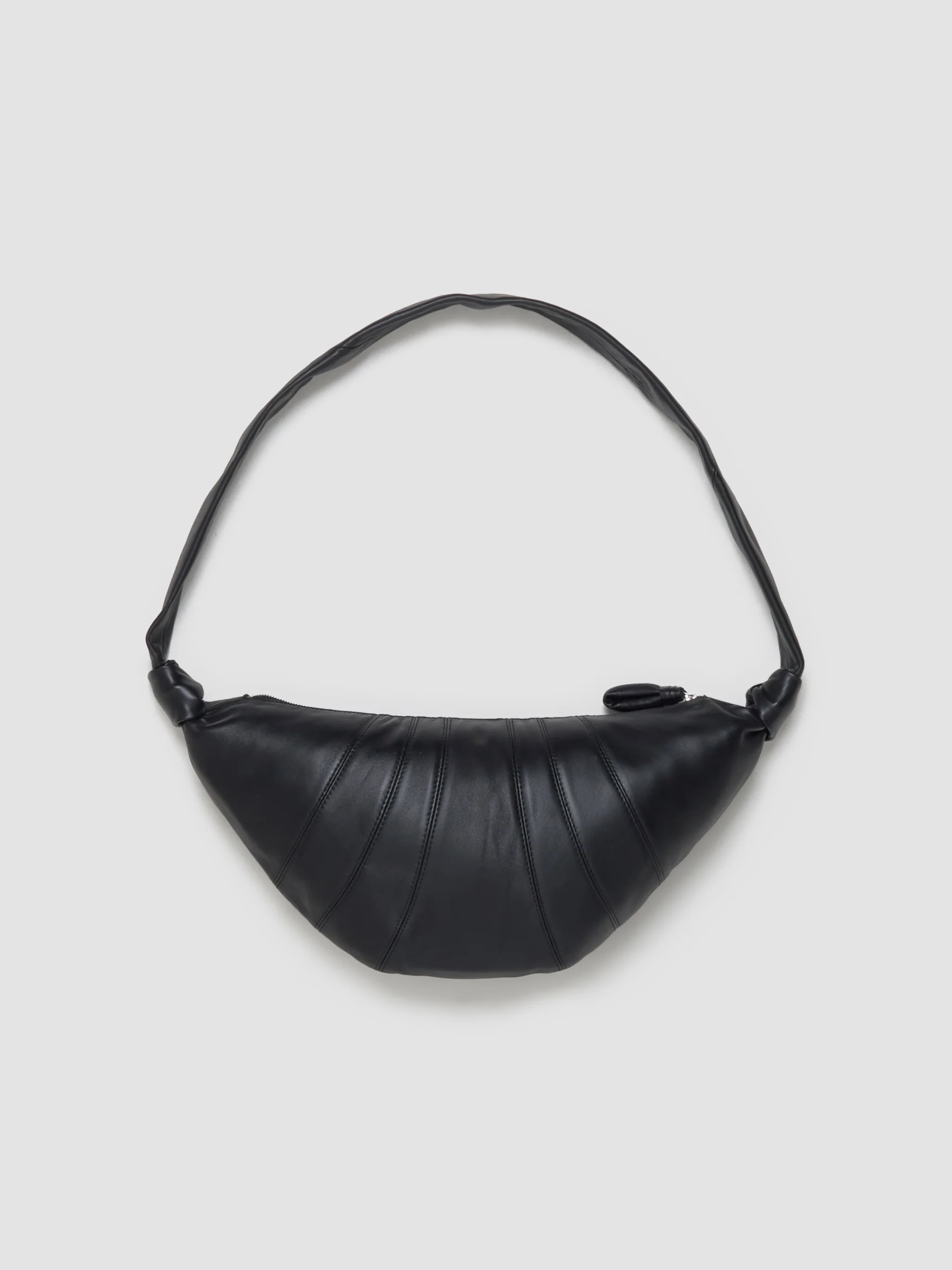 Medium Nappa Leather Croissant Bag in Black - Image 3