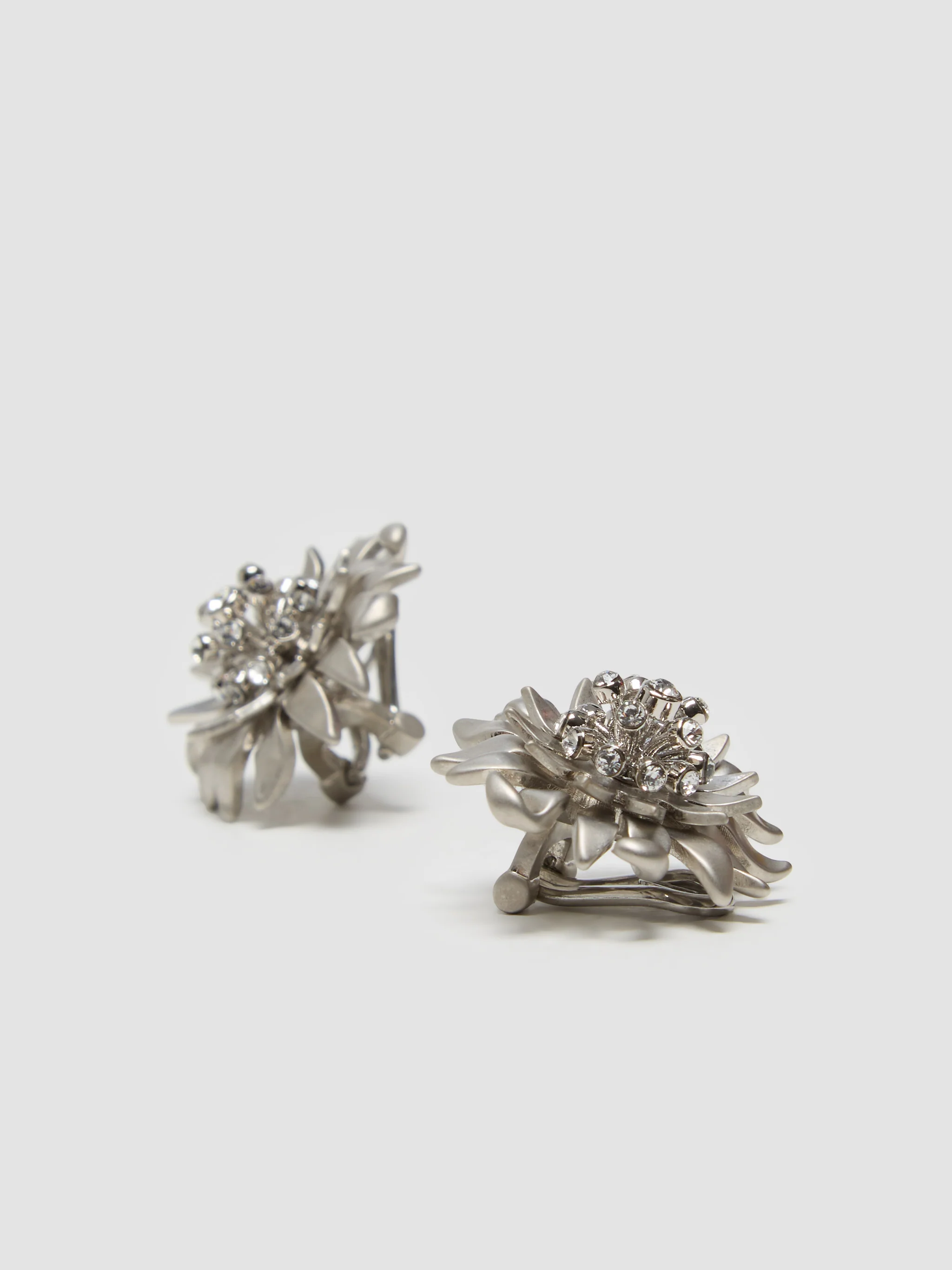 Metal Earrings with Crystals in Steel - Image 2