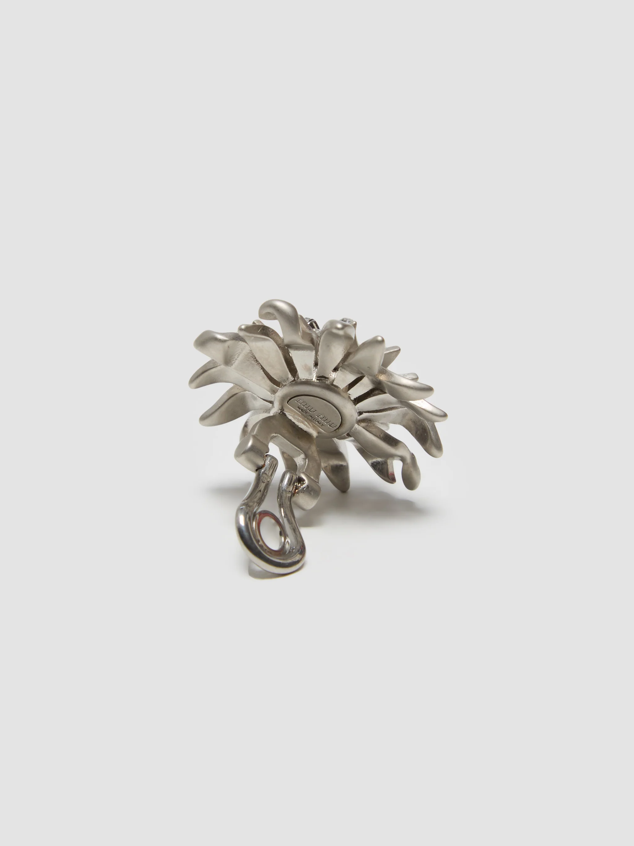 Metal Earrings with Crystals in Steel - Image 3