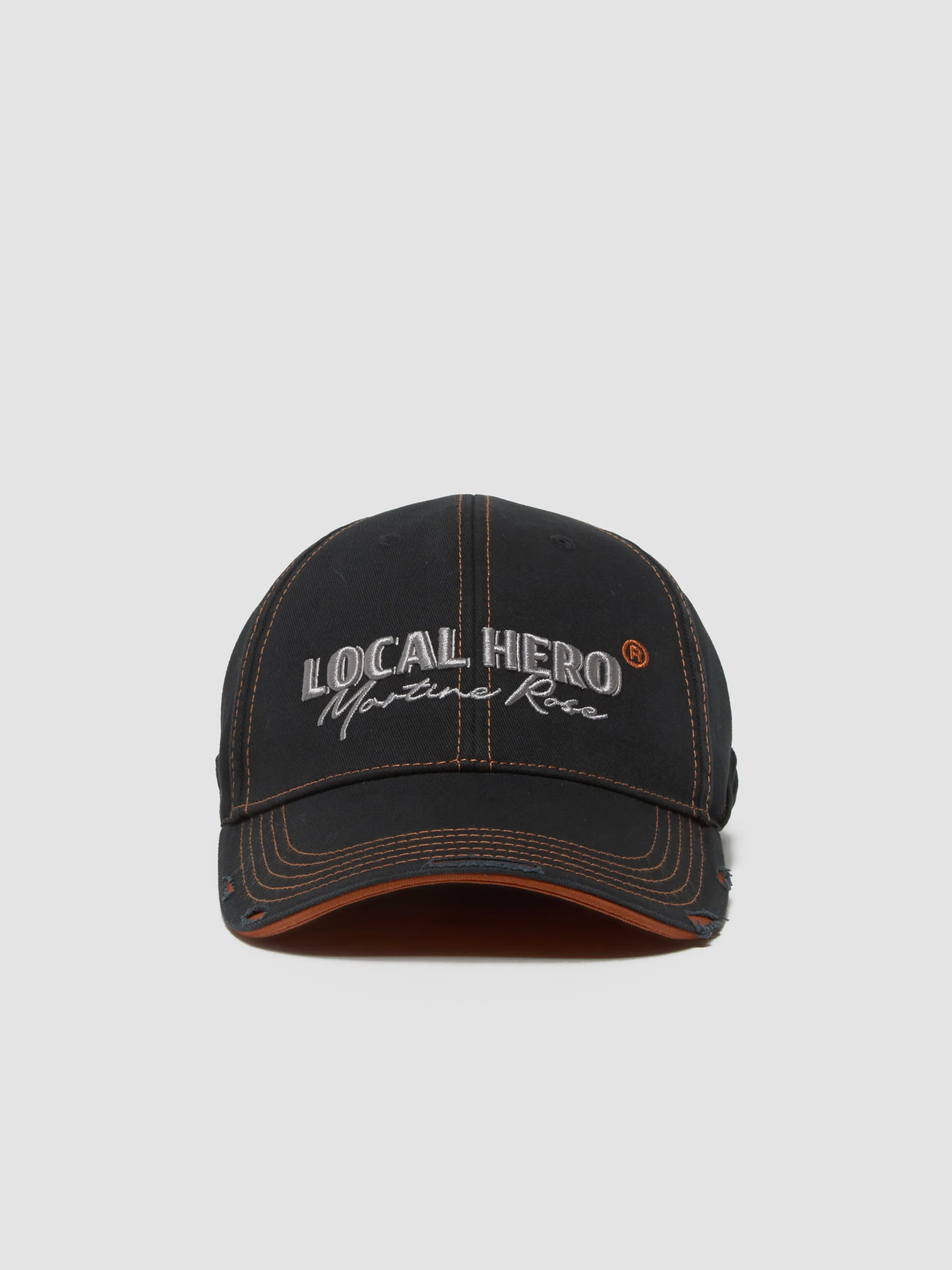 Roll Back Cap in Black & Orange