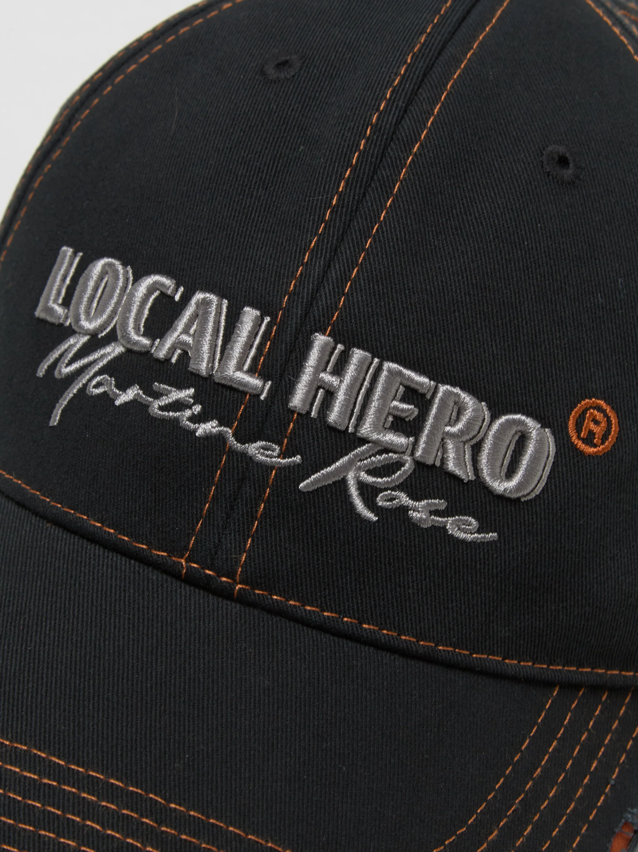 Roll Back Cap in Black & Orange - Image 3
