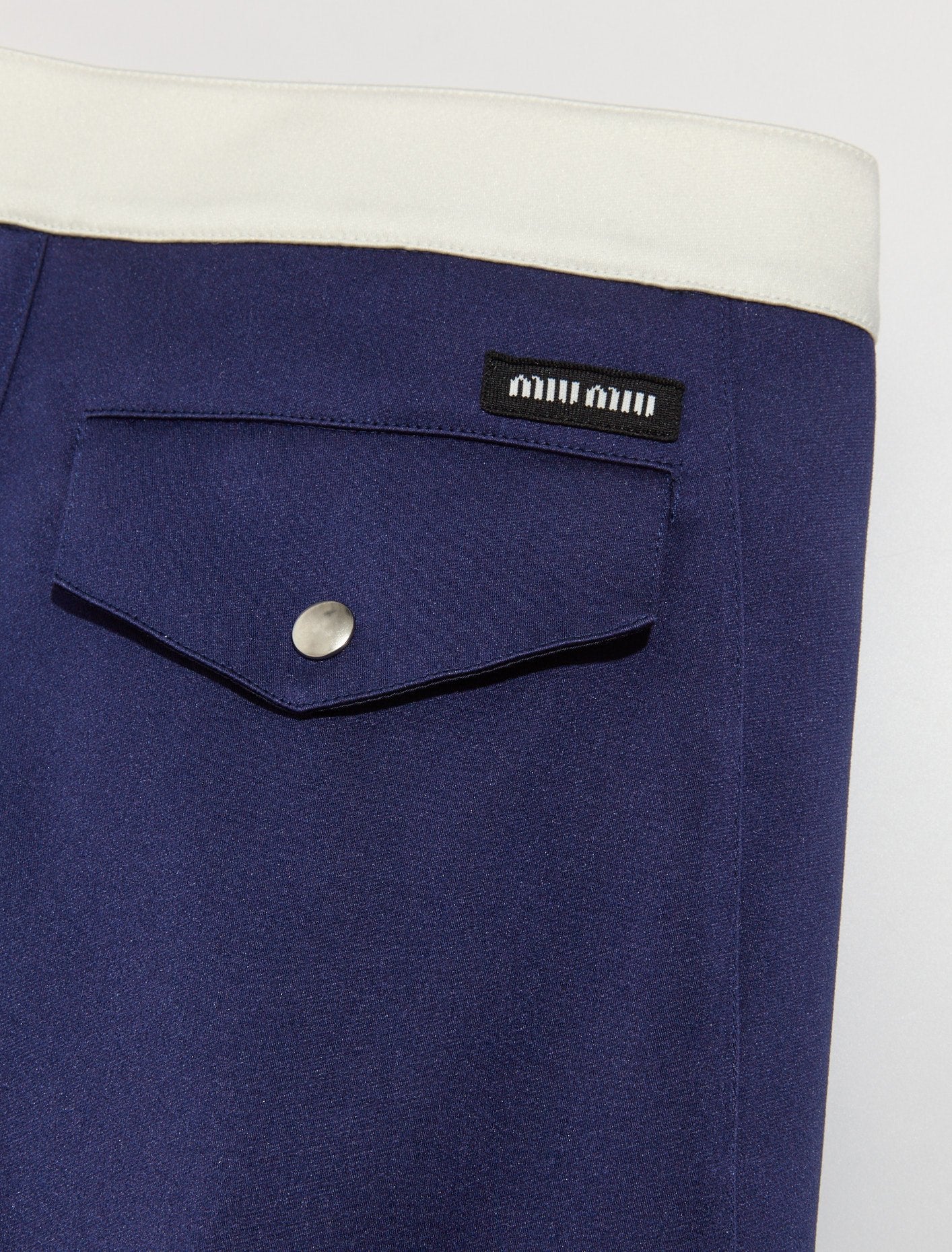 Satin Bermudas in Ink Blue & White - Image 2