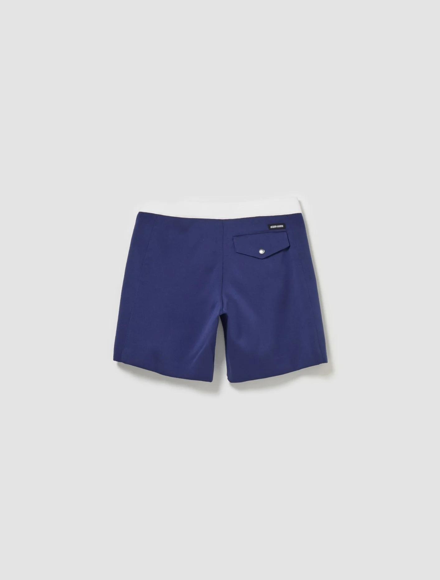 Satin Bermudas in Ink Blue & White - Image 4