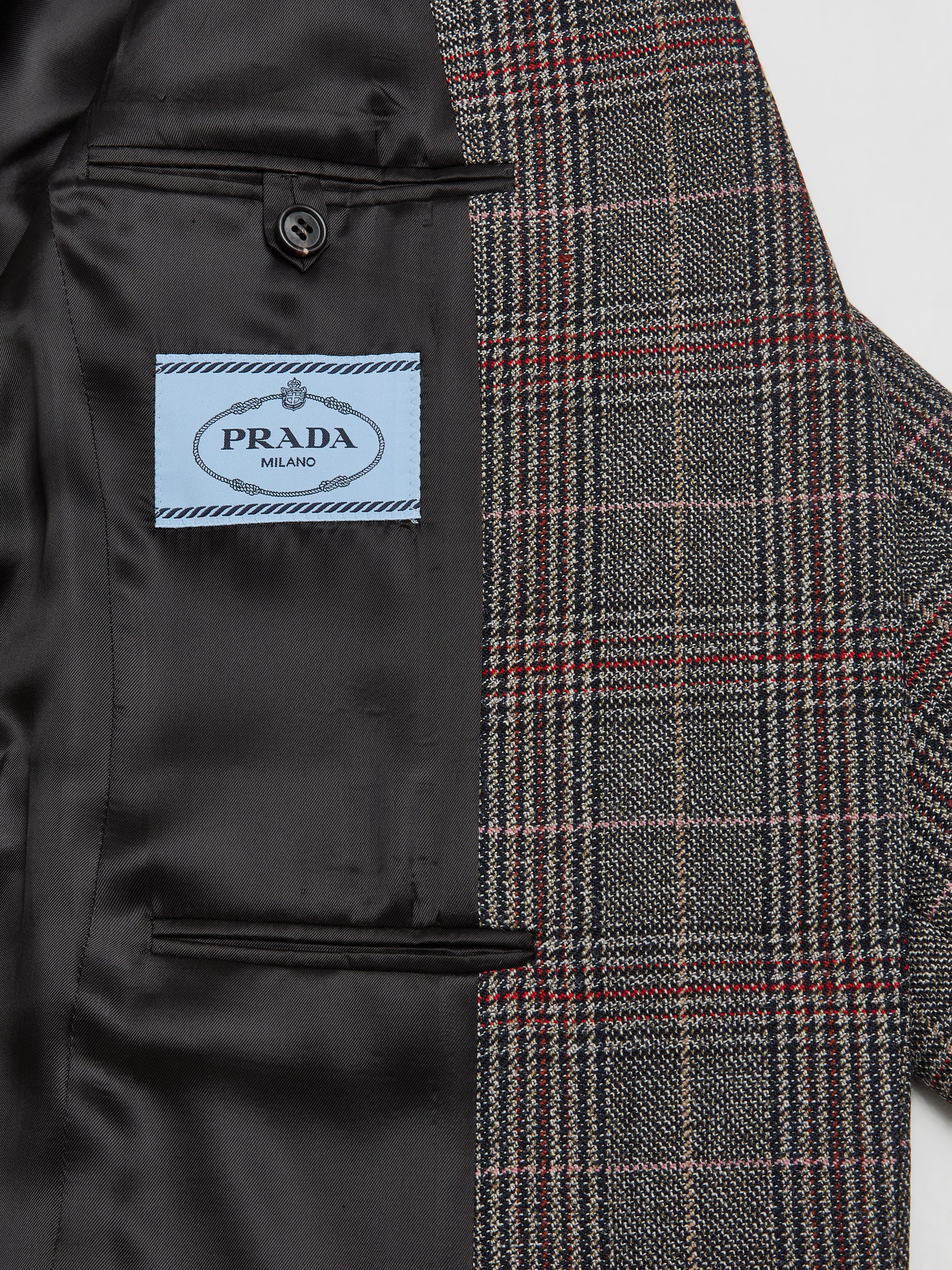 Single-Breasted Prince of Wales Check Blazer in Ebony - Image 3